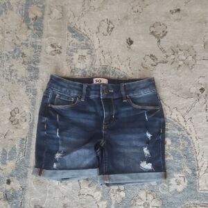 SO Kids Distressed Denim Shorts - Blue